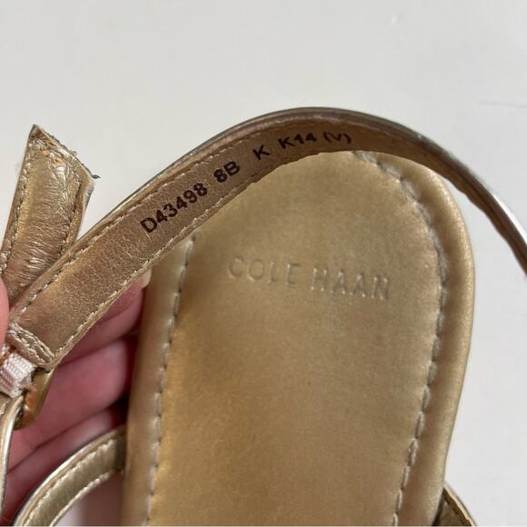 Cole Haan Gold Silver Two Tone Thong Sandal - Picture 6 of 8